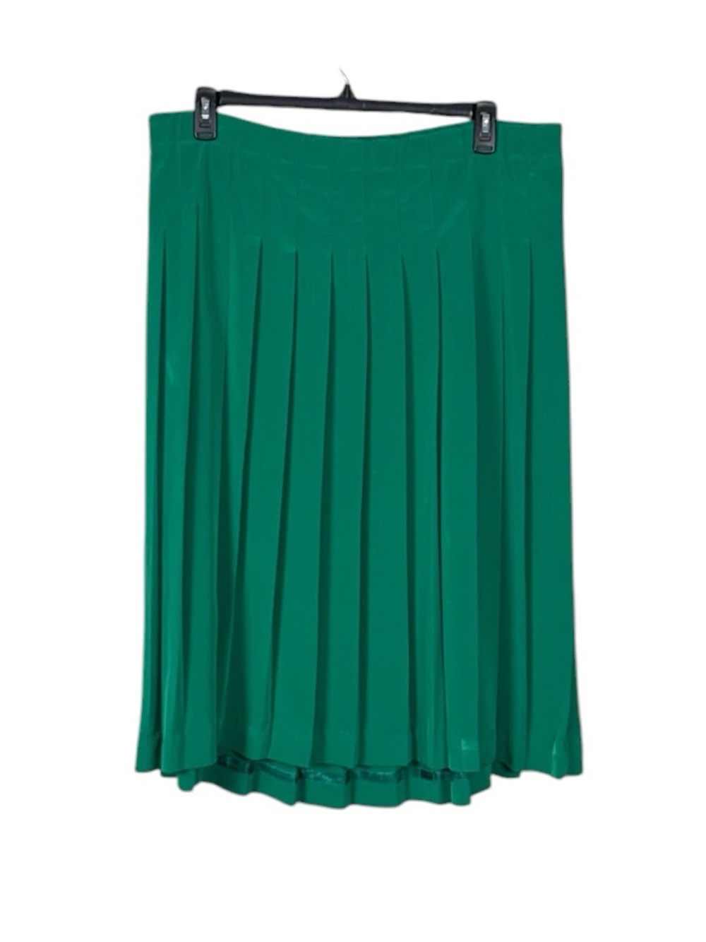 Vintage Susan Bristol Pleated Kelly Green Midi Skirt Medium Preppy Twee Academia